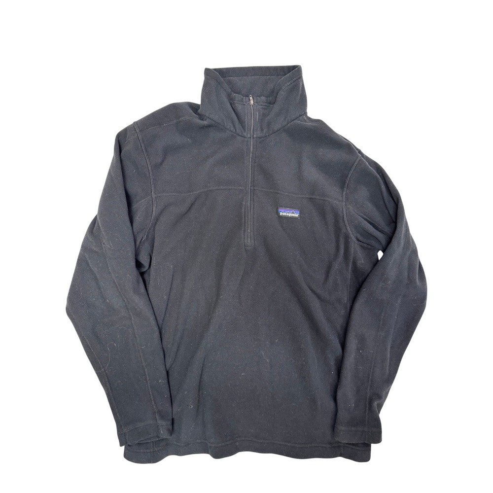 Patagonia Mens Micro D Quarter-Zip Fleece Pullover Black Large